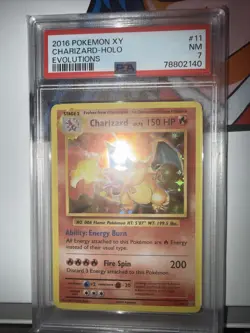 Pokemon PSA 7 NM Charizard 11/108 Evolutions Holofoil 2016 S#7039 - Image 1