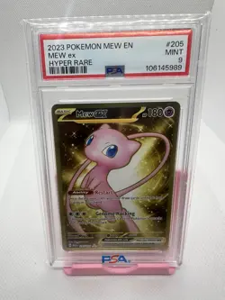 2023 Pokemon Mew EN 151 Mew EX #205 Gold Hyper Rare PSA 9 - Image 3