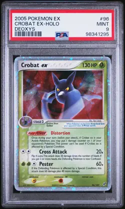 PSA 9 Mint Pokemon TCG Crobat ex EX Deoxys 96/107 Holo Rare EX - Image 1