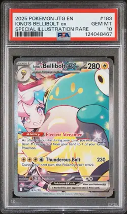 2025 POKEMON JTG EN-JOURNEY TOGETHER #183 IONO'S BELLIBOLT EX PSA 10 - Image 1