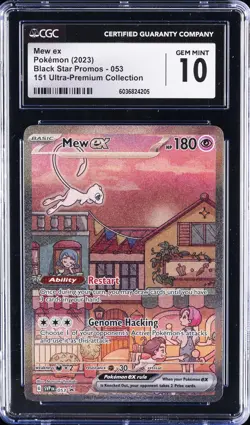 2023 POKEMON BLACK STAR PROMOS - 151 ULTRA-PREM COLL #053 MEW EX CGC 10 GEM MINT - Image 1