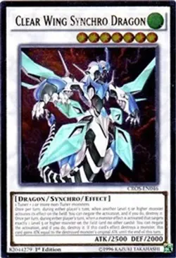 Clear Wing Synchro Dragon (UTR) - 1st Edition Crossed Souls MP YuGiOh - Image 1