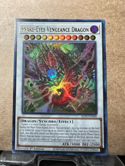 Yugioh! 1x Snake-Eyes Vengeance Dragon ALIN-EN040 Ultra Rare 1st Ed NM - Image 1
