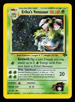 Erika's Venusaur 4/132 Holo Rare Gym Challenge Pokemon Card - Image 1