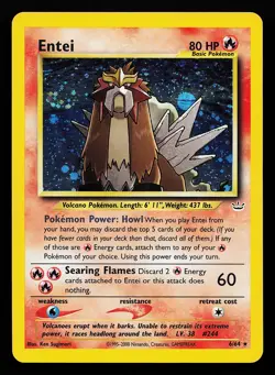 Entei 6/64 Holo Rare Neo Revelation Pokemon Card - Image 1