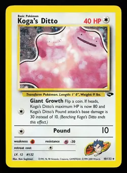 Koga's Ditto 10/132 Holo Rare Gym Challenge Pokemon Card - Image 1