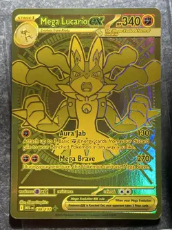 Mega Lucario EX 188/132 Hyper Rare Gold Mega Evolutions Pokemon Card (see desc) - Image 2