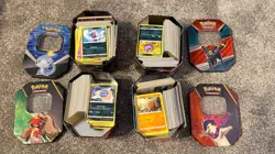 Job Lot of Pokemon Cards 4 x Tins full, mixed lot. - Image 1
