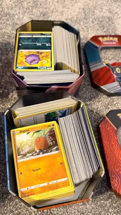 Job Lot of Pokemon Cards 4 x Tins full, mixed lot. - Image 4