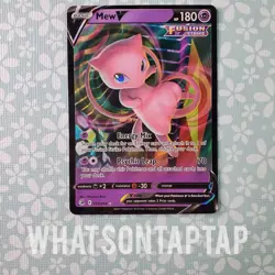 Pokemon Card Mew V 113/264 Ultra Rare Sword Shield Fusion Strike Singles LP - Image 1