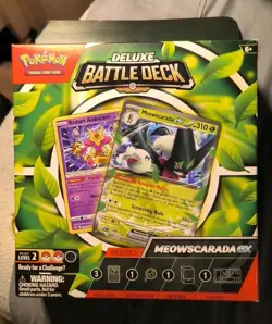 Pokemon Meowscarada ex Deluxe Battle Deck Card Game Box - Image 1