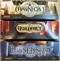 MTG Empty Booster Boxes Ravnica City of Guilds Guildpact Dissension No Cards Lot - Image 2