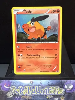 Pokemon Card Tepig BW07 Black & White Promo Rare Holo Near Mint - Image 1