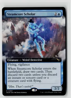 MTG Murders At Karlov Manor Steamcore Scholar (Extended Art) x1 NM Rare - Image 1