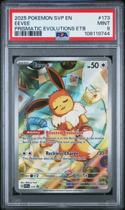 2025 POKEMON SVP EN-SV BLACK STAR PROMO #173 EEVEE PSA 9 - Image 1