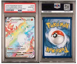 2020 POKEMON SWORD & SHIELD CHAMP'S PATH SECRET FULL ART/CHARIZARD VMAX PSA 10 - Image 1