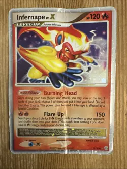 Infernape Lv.X 121/130 Diamond & Pearl Base Set Pokemon Ultra Rare VERY DAMAGED - Image 1