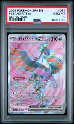 2024 POKEMON SFA EN-SHROUDED FABLE ULTRA RARE #084 FEZANDIPITI EX PSA 10 - Image 1