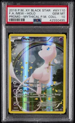 2016 POKEMON XY BLACK STAR PROMO MYTHICAL POKEMON COLL FULL ART/MEW PSA 10 - Image 1