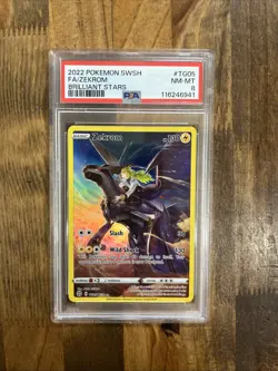 Graded PSA 8 2022 Pokemon SWSH FA/Zekrom Brilliant Stars #TG05 - Image 1