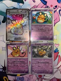 Pokemon TCG Dedenne ex 239/193 Sv02: Paldea Evolved & 3 Reverse Holos LP - Image 1