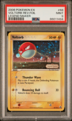 Pokemon TCG Voltorb 68/92 Reverse Holo Legend Maker Mint Stamped PSA 9 - Image 1
