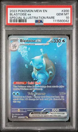 2023 POKEMON MEW EN-151 SPECIAL ILLUSTRATION RARE #200 BLASTOISE EX PSA 10 - Image 1