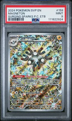 2024 POKEMON SVP SURGING SPARKS POKEMON CENTER ETB PROMO #159 MAGNETON PSA 9 - Image 1