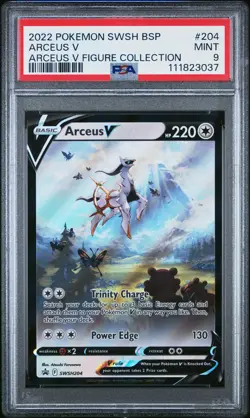 2022 POKEMON SWSH BLACK STAR PROMO ARCEUS V FIGURE COLL #204 ARCEUS V PSA 9 - Image 1