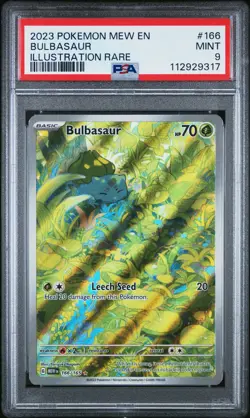 2023 POKEMON MEW EN-151 ILLUSTRATION RARE #166 BULBASAUR PSA 9 - Image 1