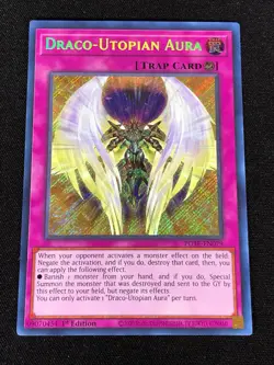 Yugioh Draco-Utopian Aura POTE-EN079 1st SECRET (NM) - Image 1