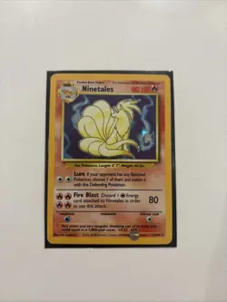 RARE Vintage Pokemon TCG 99 Ninetales Base Set Unlimited Holo Rare 12/102 Card - Image 1