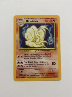 RARE Vintage Pokemon TCG 99 Ninetales Base Set Unlimited Holo Rare 12/102 Card - Image 3