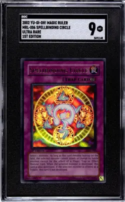 SGC 9 Mint 2002 Yu-Gi-Oh Spellbinding Circle MRL-006 Ultra Rare 1st Edition Card - Image 1