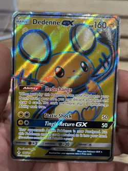 Dedenne GX Full Art 195/214 SM Unbroken Bonds Pokemon TCG NM near mint holo rare - Image 1