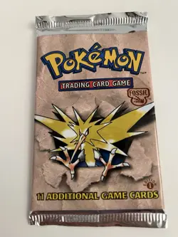 1999 Fossil 1st Edition Booster Pack WOTC Pokemon Factory Sealed Zapdos 21.19g - Image 3