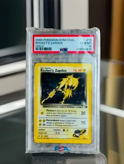 Pokemon 2000 Gym Challenge Rockets Zapdos Holo #15 Unlimited PSA 10 GEM MT WOTC - Image 1