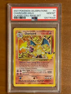 PSA 10 GEM MT Celebrations Classic Collection Charizard 4/102 Holo Rare Pokemon - Image 1