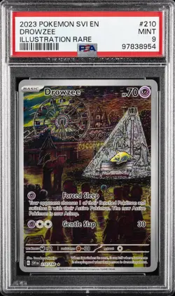 2023 POKEMON SVI EN-SCARLET & VIOLET ILLUSTRATION RARE #210 DROWZEE PSA 9 - Image 1