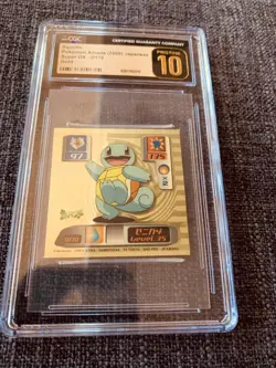 GOLD 2000 Pokemon Amada Japanese Squirtle Super DX D170, Graded Pristine 10 - Image 1