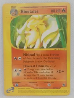 Pokemon TCG Ninetales 57/165 Rare Non Holo Expedition Set DMG - Image 1