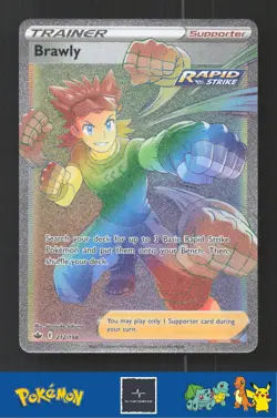 2021 Pokemon SWSH Chilling Reign 212/198 Brawly - Image 1