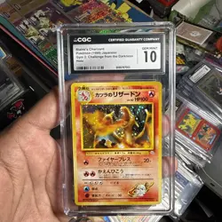 CGC 10 Blaine's Charizard Pokemon 1999 Holo Gym 2 Challenge Japanese - Image 1