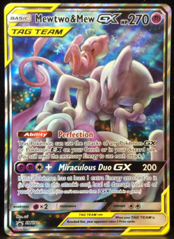 Mewtwo & Mew GX SM191 Tag Team (GRADER!) Black Star Promo 2019 Pokemon - Image 1