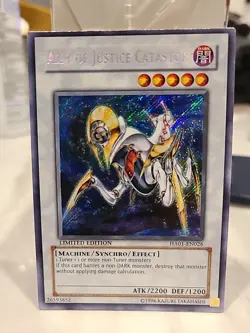 Yugioh Ally Of Justice Catastor HA01-EN026 Secret Rare Limited 1st Edition LP - Image 1