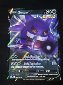 Pokemon Gengar v Fusion Strike Ultra Rare Holo Card 156/264 Gem Condition - Image 1