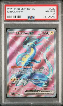 2023 Pokemon Scarlet & Violet # 227 Miraidon EX PSA 10 Card GEM MINT! Free Ship! - Image 1