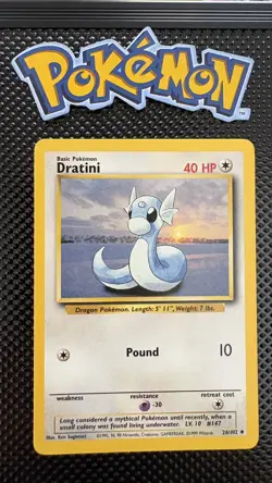 Dratini Pokemon Card - Base Set - Rare - Near Mint - Image 1