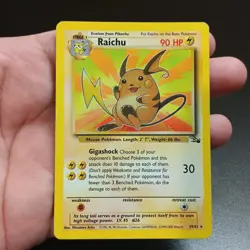 2000 Raichu Pokemon Card 29/62 Common Moderately Played TCG Wizards Of The Coast - Image 1