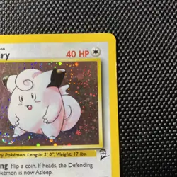 Clefairy Holo 6/130 2001 Base Set Rare WOTC Pokemon Card TCG *Swirl* - Image 3